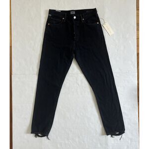 Citizens of Humanity‎ Jeans Blue Liya Hi-Lo Frayed Hem Classic Fit Denim Size 26